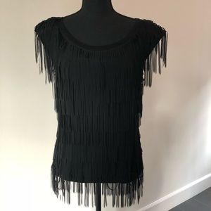 Black fringe t-shirt
